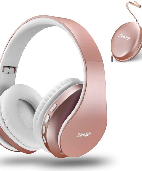 Zihnic Bluetooth Over-Ear Headphones, Foldable Wireless and Wired Stereo