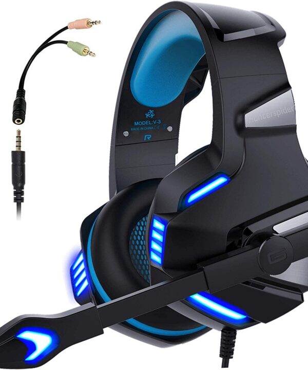 Micolindun Gaming Headset for Xbox One, PS4, PC, Over Ear Gaming Headphones with Noise Cancelling Mic