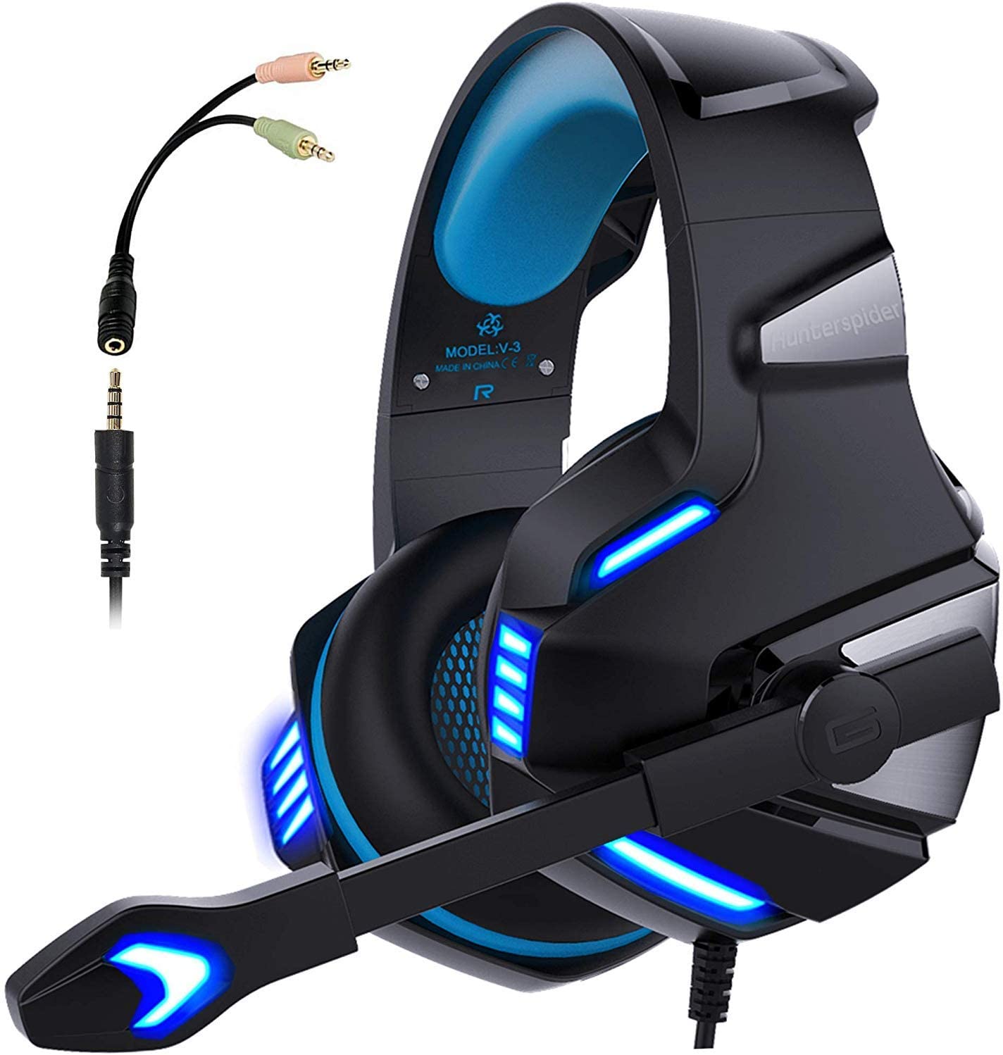 Micolindun Gaming Headset for Xbox One, PS4, PC, Over Ear Gaming Headphones with Noise Cancelling Mic